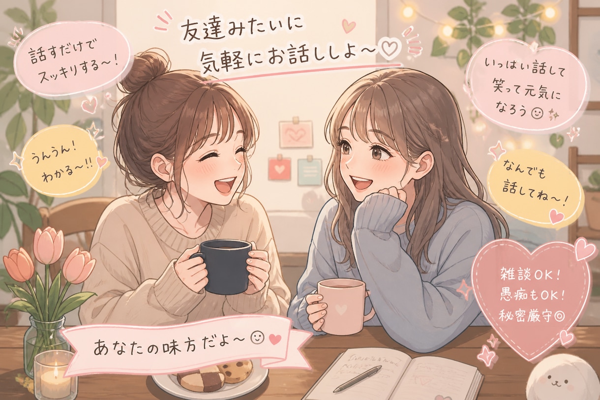友達感覚の電話で心ゆくまで雑談できます 仕事も恋も雑談も。多彩な経験を持つ私と友達電話しませんか？ イメージ1