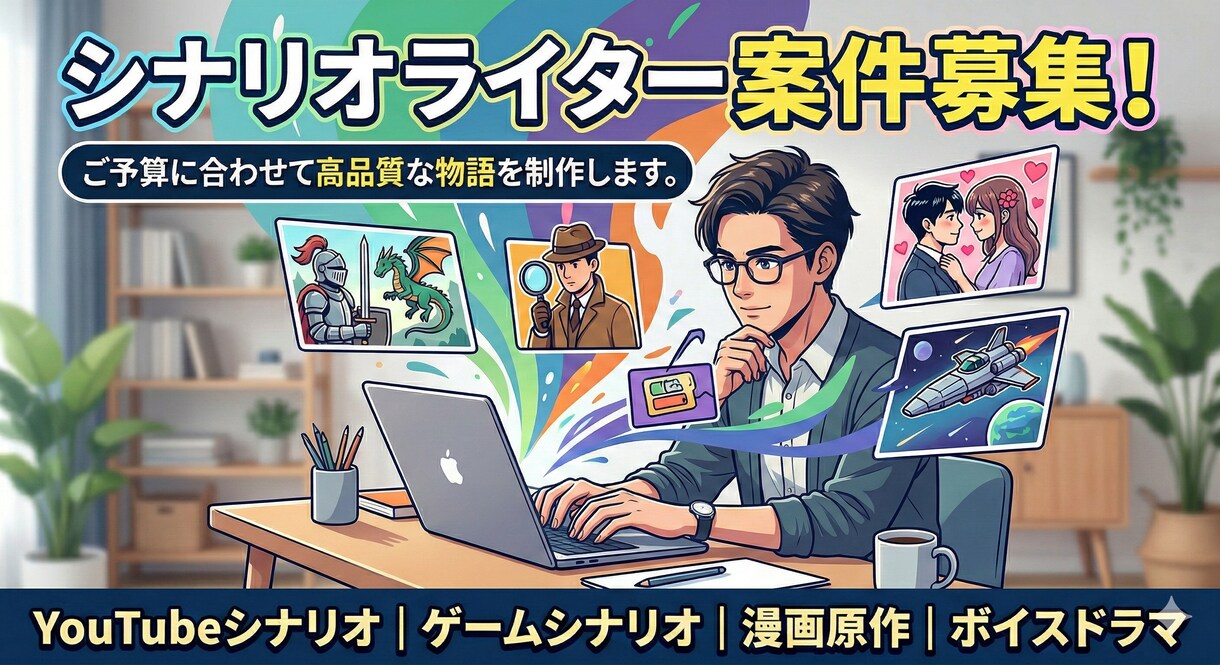 ハイクオリティのシナリオ・小説を提供します 商業実績多数あり、受賞歴もあります! イメージ1
