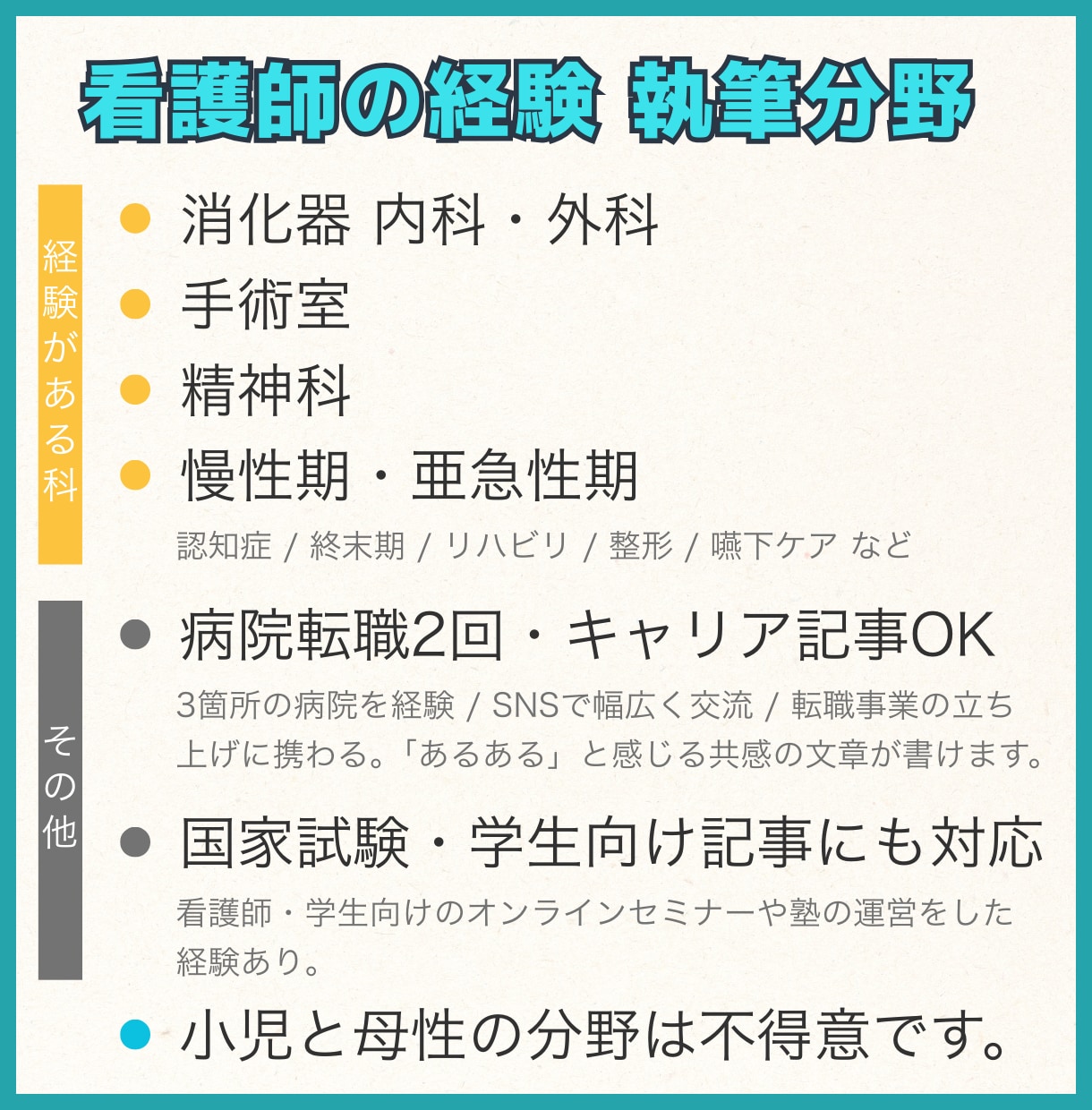 医療・看護記事の執筆｜看護師ライターとして働きます 大手出版社80記事の実績で高品質！ イメージ2