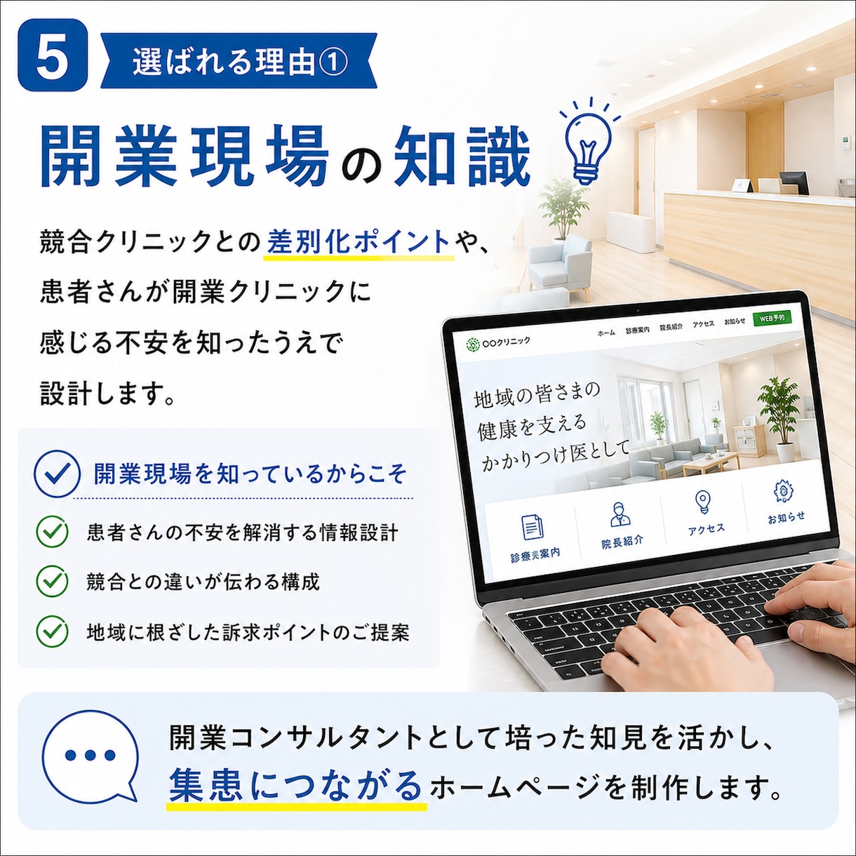 新規開業クリニック向け！ホームページ作成します スタッフでの微修正も可！月額保守費用も必要ありません イメージ5