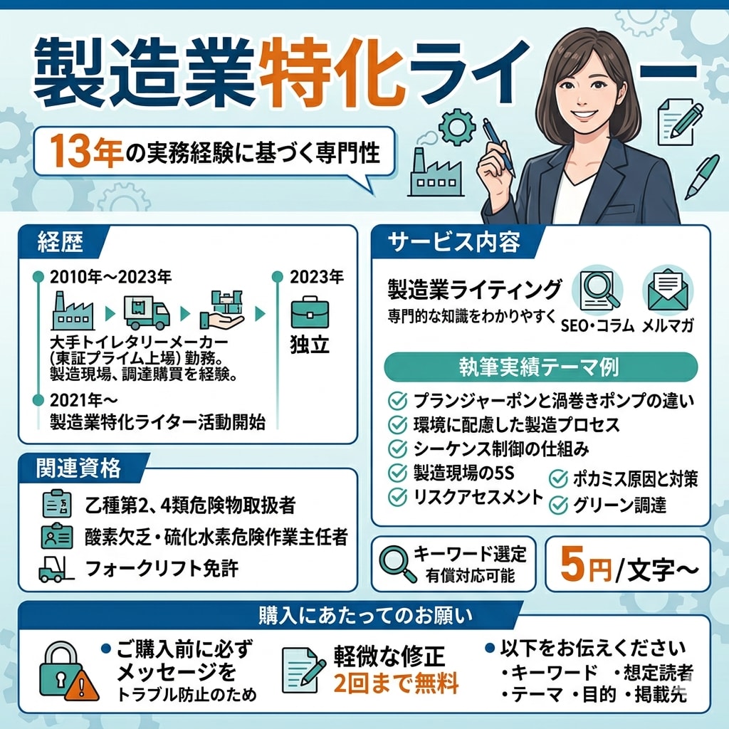 製造業特化ライターがSEO記事を作成します 【SEOコンテンツ作成実績500件以上】わかりやすく丁寧に。 イメージ2
