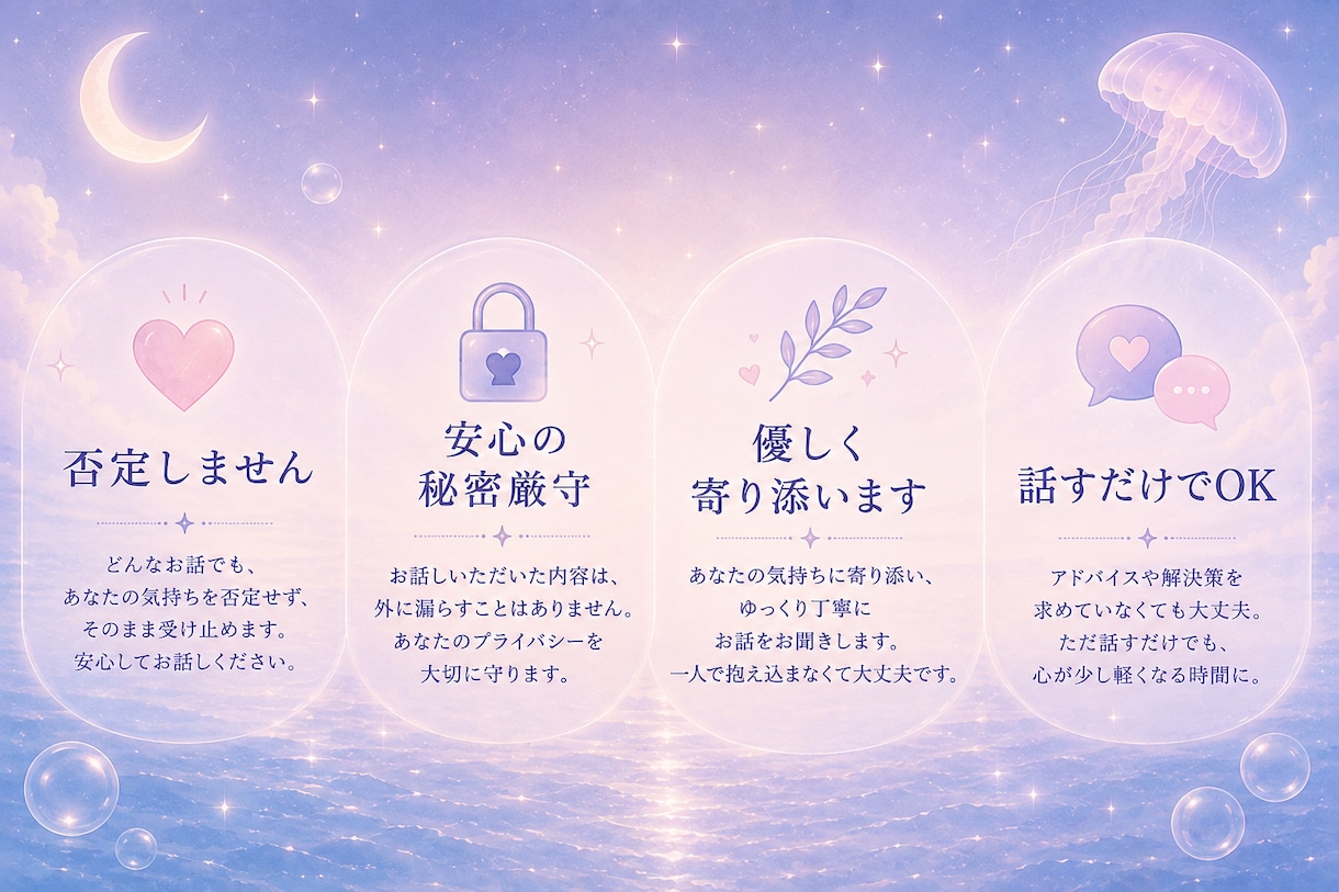 1分〜OK！どんなお話でも優しく傾聴します 周りに言いにくい話でも大丈夫！気にせずお伝えください♪ イメージ2