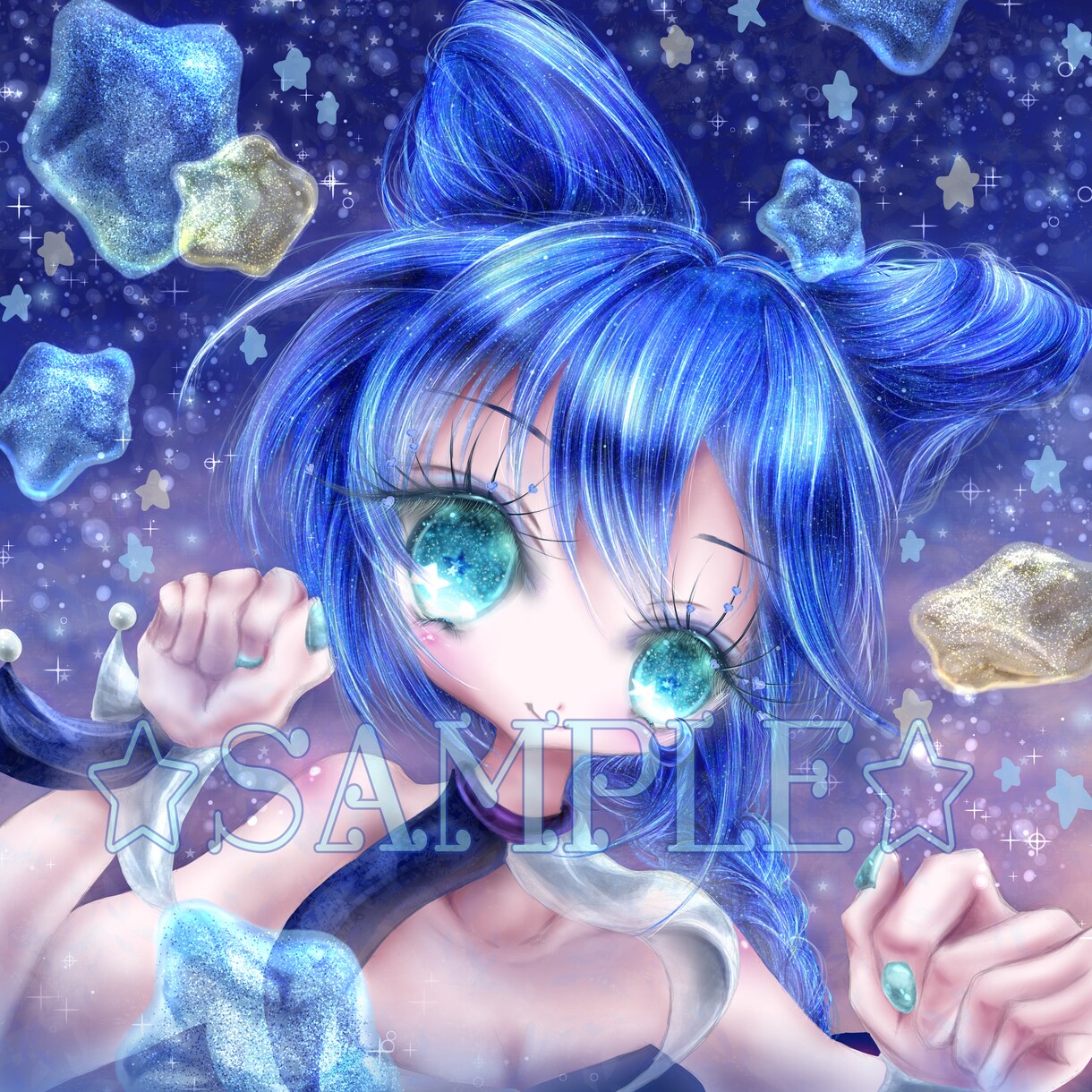 かわいい女の子アイコン描きます キラキラな少女のアイコンを使ってみませんか イメージ6