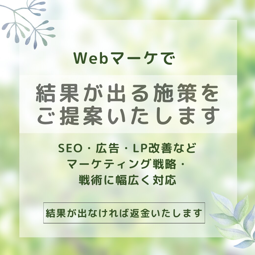 Webマーケの戦略・戦術の全般アドバイスします SEO、Listing広告など幅広く効果改善策を提案します イメージ1