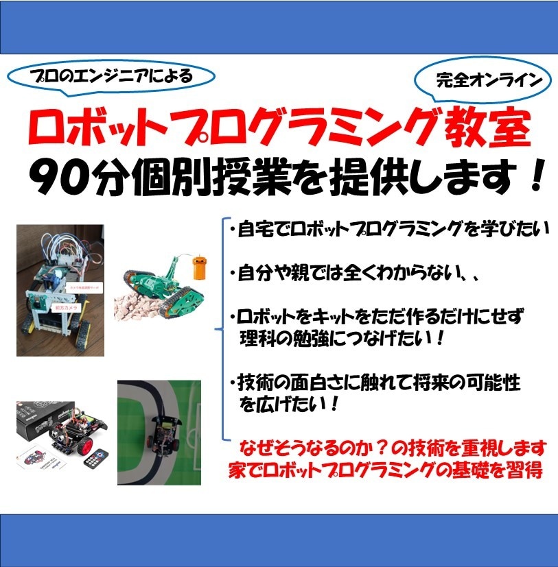 現役技術者が個別のオンラインロボット教室を開きます 理科に興味をもつきっかけを作りたい方大歓迎 イメージ1