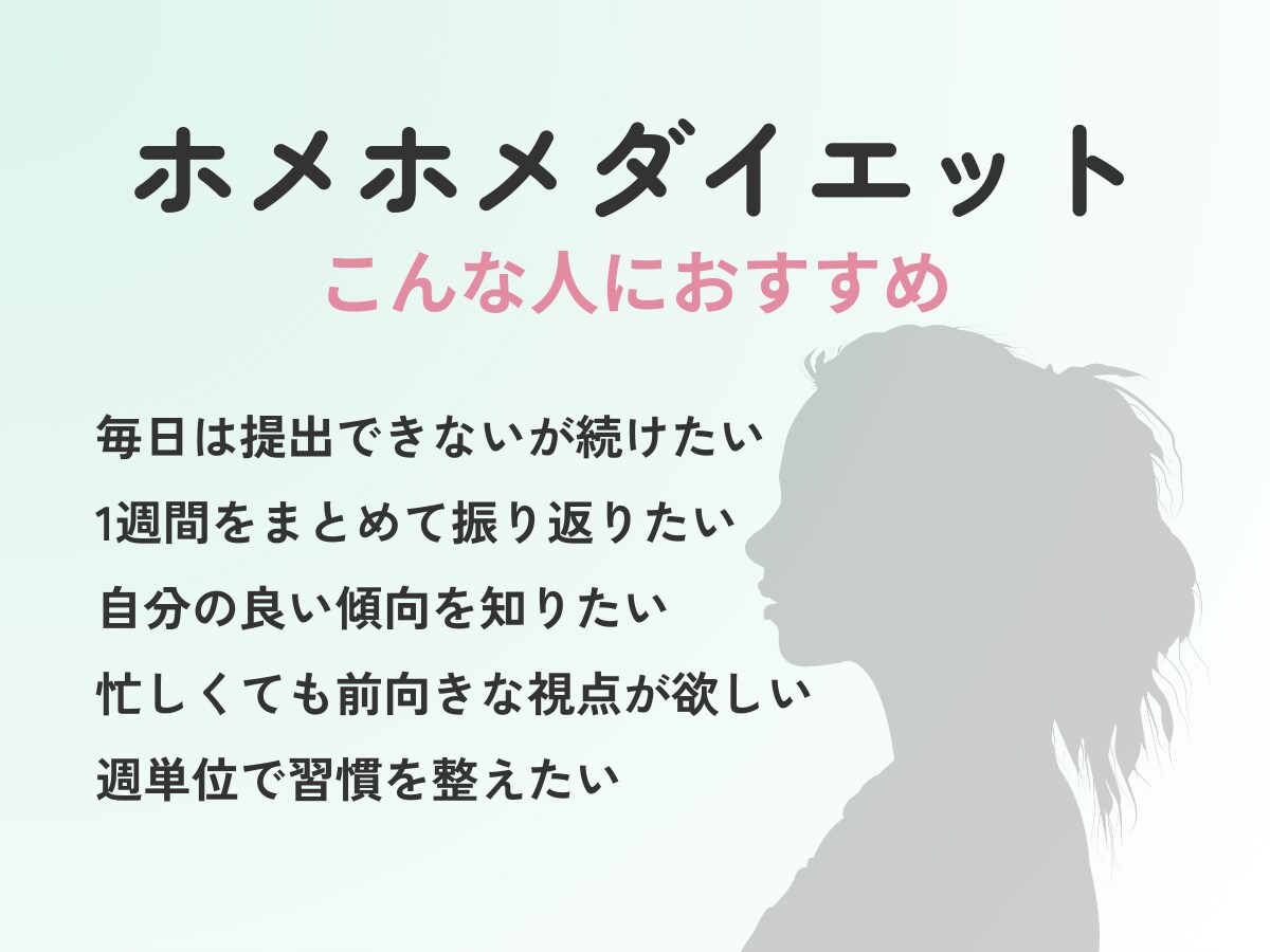 管理栄養士があなたの1週間分の食事を褒めます あなたの食事の強みを発見　ホメホメダイエット イメージ3