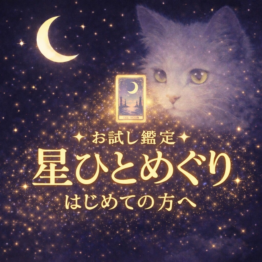 お試し星ひとめぐり☆星詠みタロットで気軽に占えます 1枚の白猫タロットで、あなたの今をそっと覗いてみませんか。 イメージ1