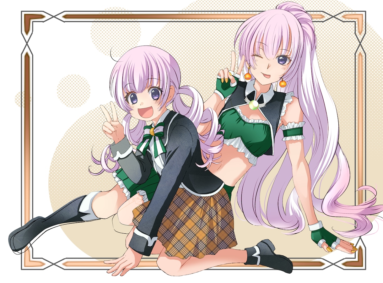 コミックイラスト線画描きます 線画練習　トレス　塗り絵などに　塗り見本あります イメージ2