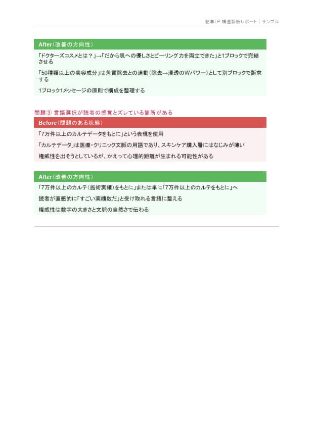 歴10年の構造診断！AI生成LPのCVR改善します 構造から原因を特定→迷いなく修正に入れる診断レポート イメージ4
