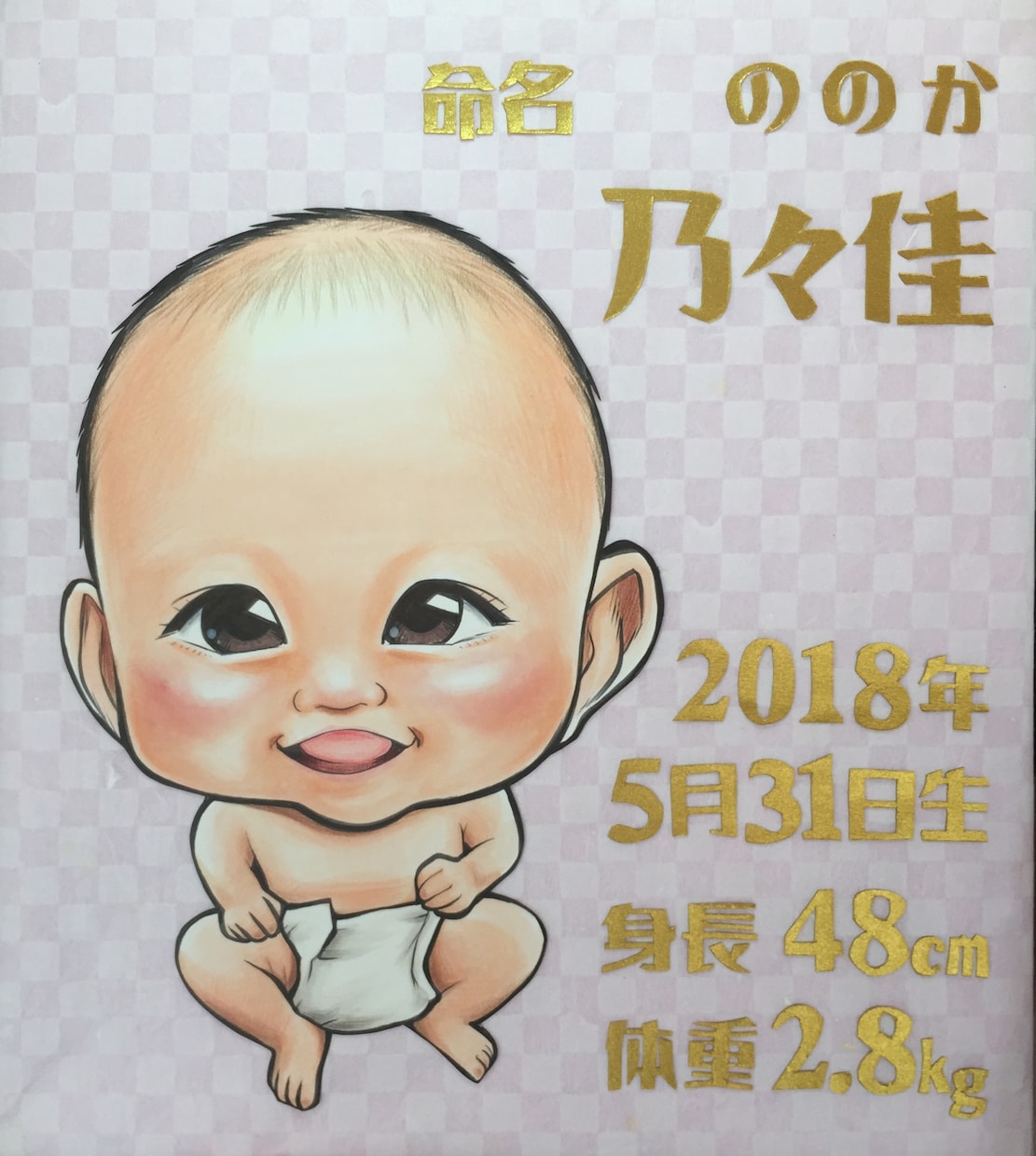 命名似顔絵描きます 赤ちゃんの誕生記念　命名似顔絵 イメージ1