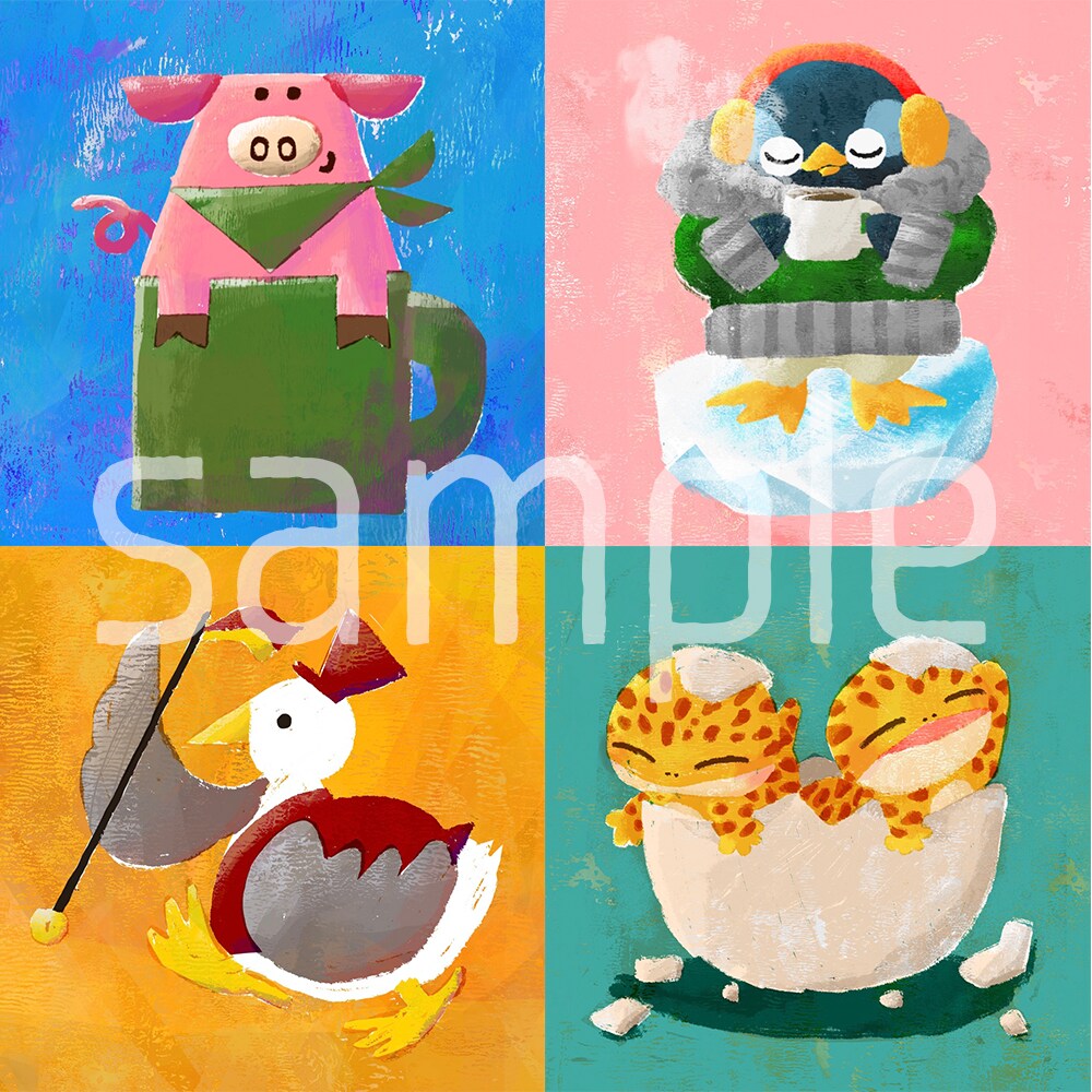 動物の絵本風アイコンお描きします 好きな動物×モチーフ×色＝あなただけのオリジナルアイコン！✨ イメージ6