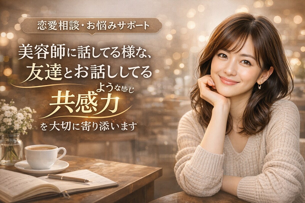 お友達感覚でなんでもお話しききます 共感力をもってあなたの気持ち大切にします イメージ1