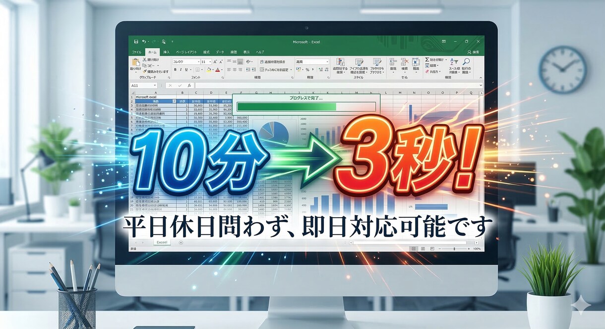 Excelマクロを高速化します プロの手で処理待ち時間が10分の1になるかもしれません！ イメージ1