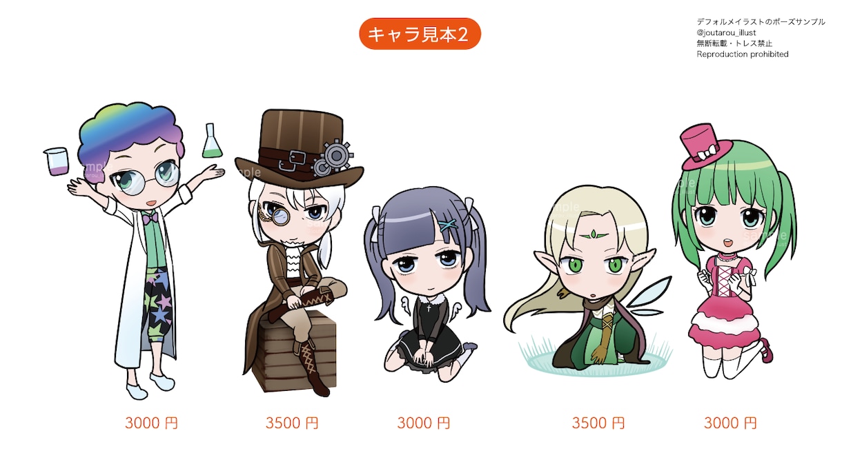 商用可！オリジナルキャラクター立ち絵を描きます SNSアイコン、商品説明、動画、グッズなどに！背景つきです イメージ2