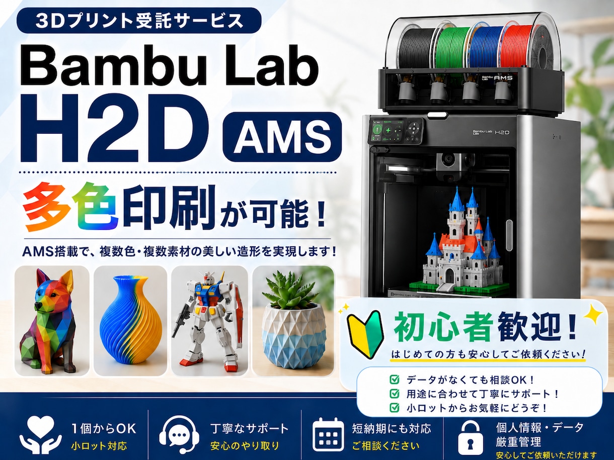 高精度・多色3Dプリント承ります 初心者安心の技術サポート付き！ イメージ1