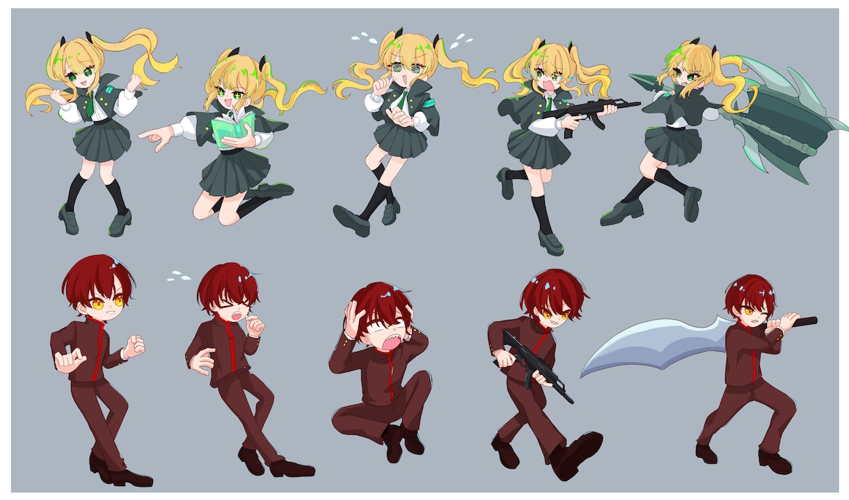 ミニキャラ制作いたします 2.5～3等身のデフォルメイラスト イメージ1