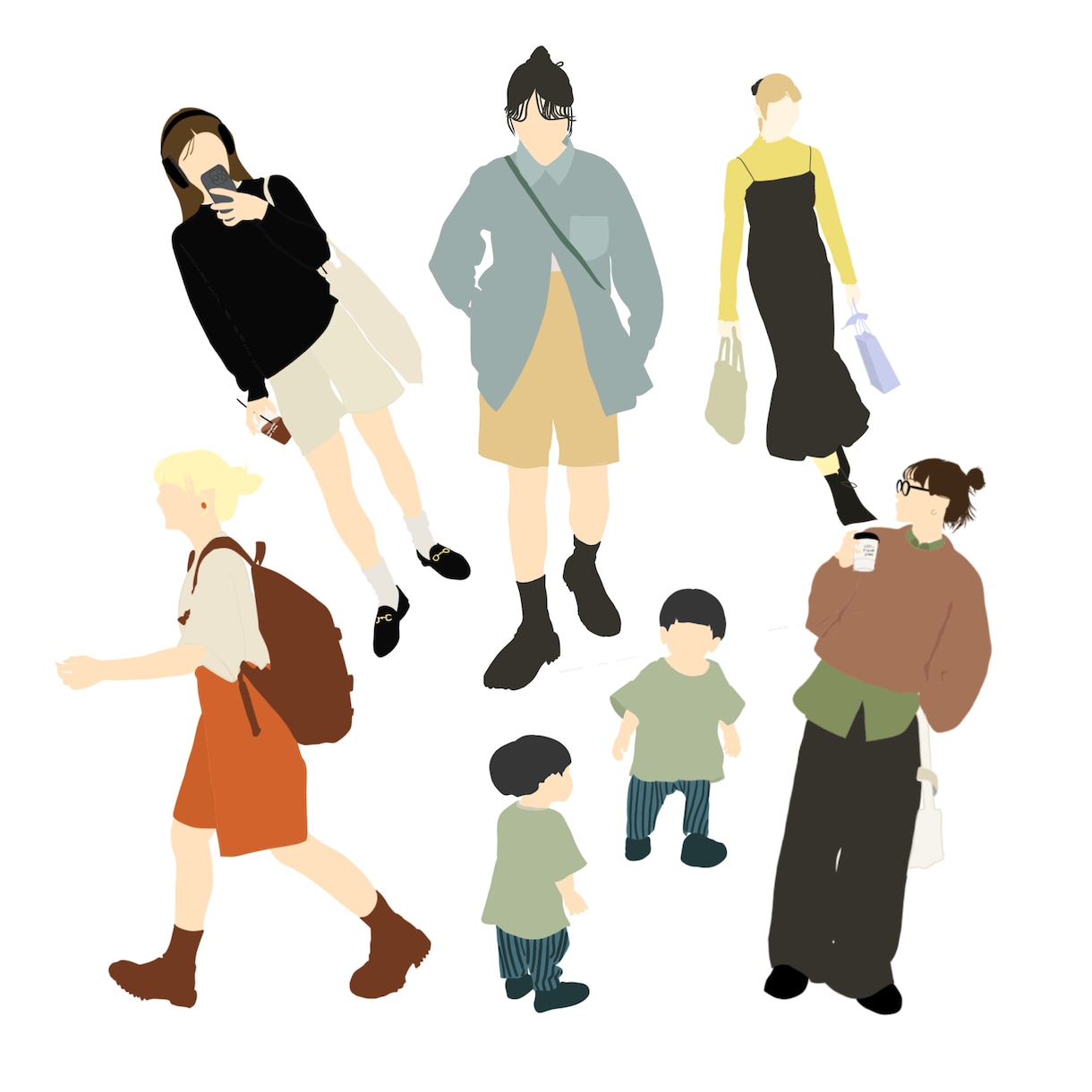 写真をもとに！シンプルな人物イラストをお描きします SNS•ブログに◎｜落ち着いた色味のシンプルな人物アイコン！ イメージ2