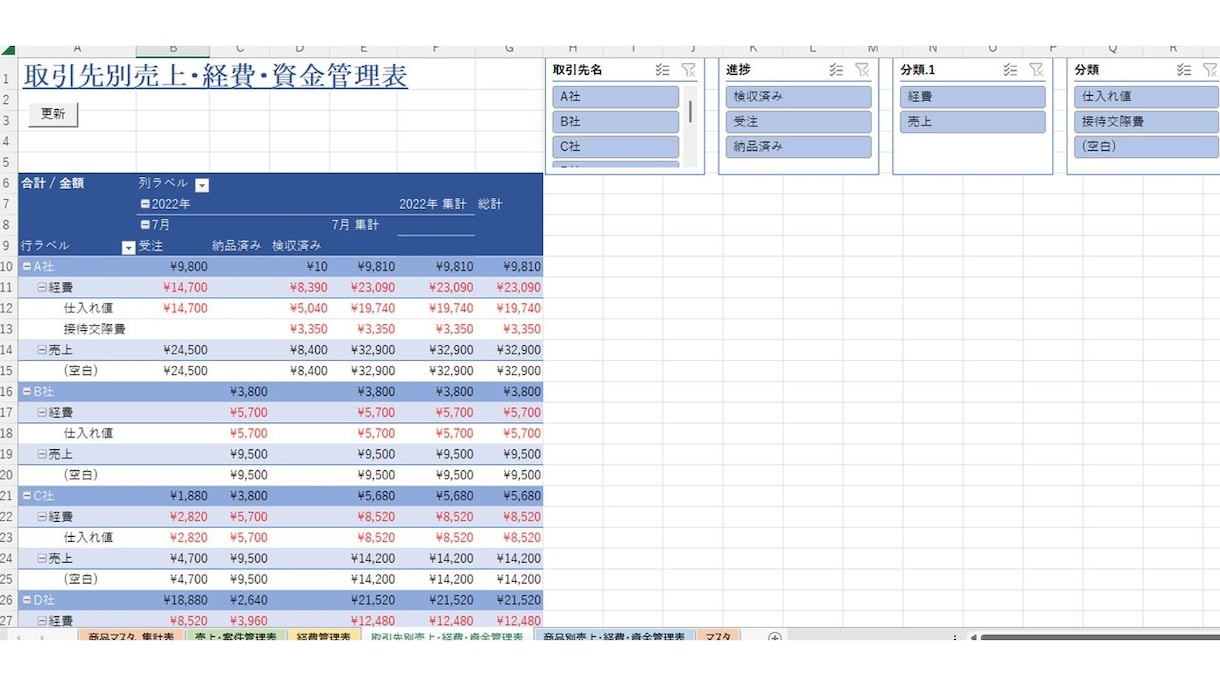エクセルの管理表を提供致します 売上管理や在庫管理など様々な管理表のフォーマットを作成します イメージ5