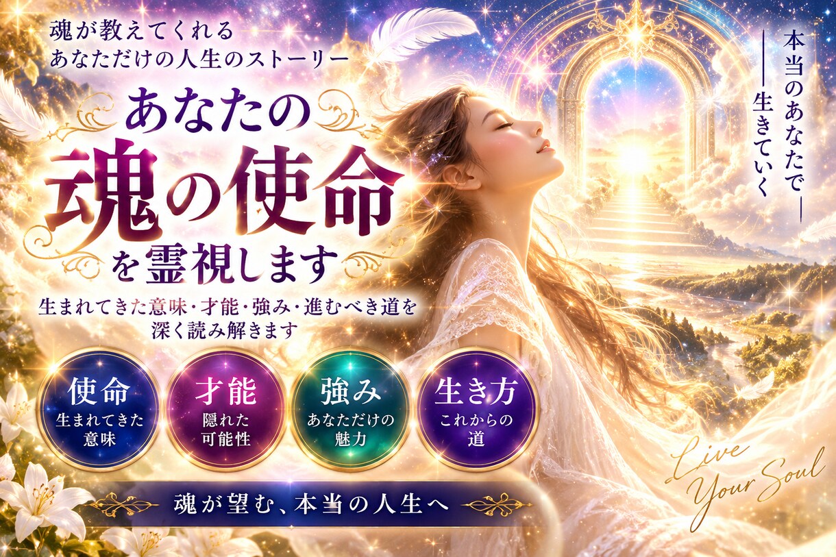 あなたの魂の使命・才能・強み・生き方を霊視します 生まれてきた意味・才能・強み・進むべき道を深く読み解きます イメージ10