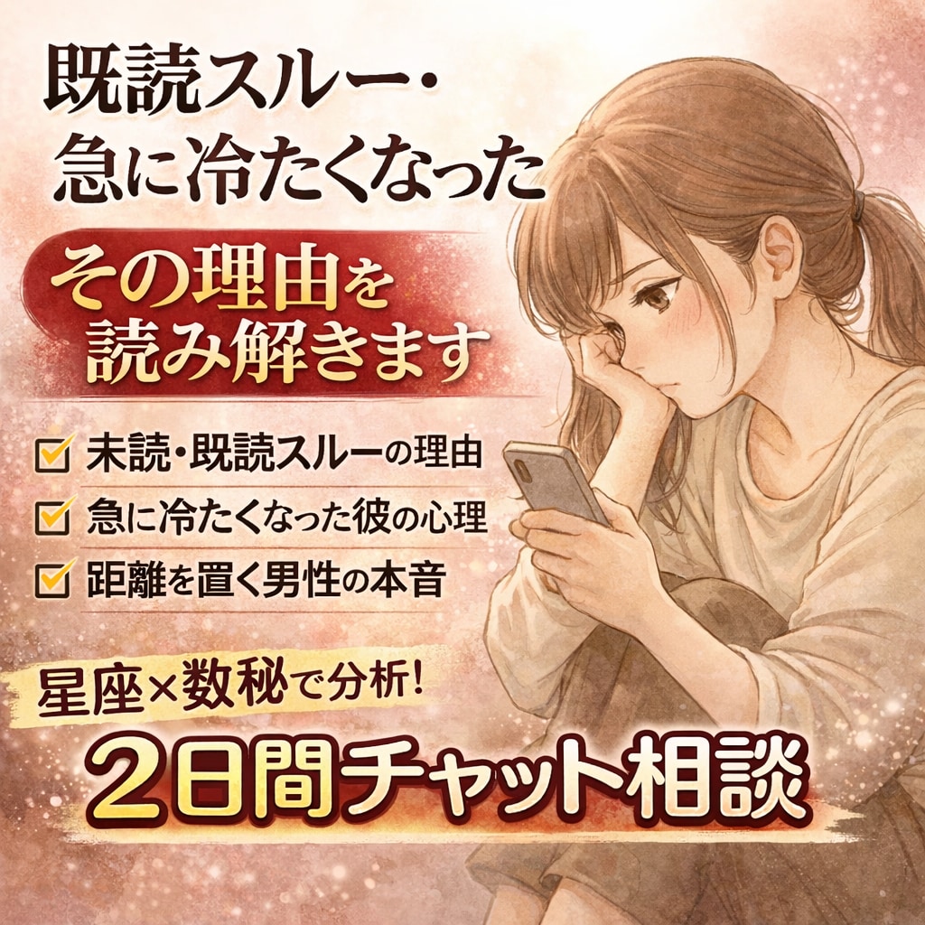 既読スルーの理由｜彼の気持ちを心理解析で分析します 男性心理を星と数秘で解説|待つ？動く？タイミングもアドバイス イメージ3