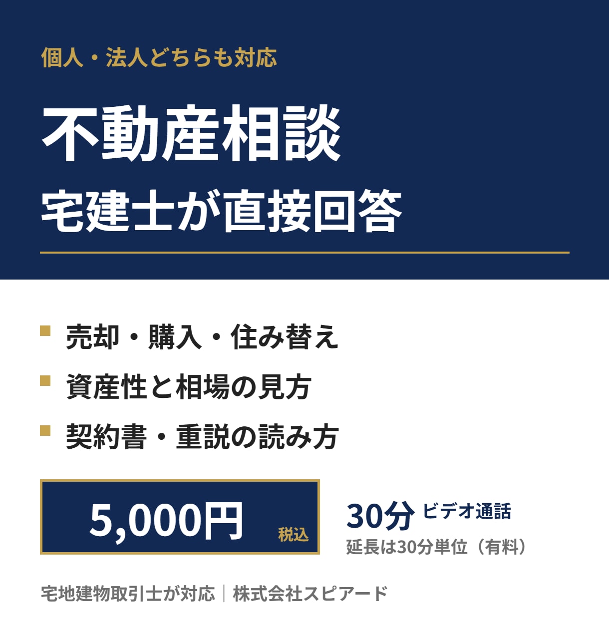 宅建士が不動産のあらゆる相談に乗ります 売却・購入・住み替え・相場の疑問に30分で回答 イメージ1