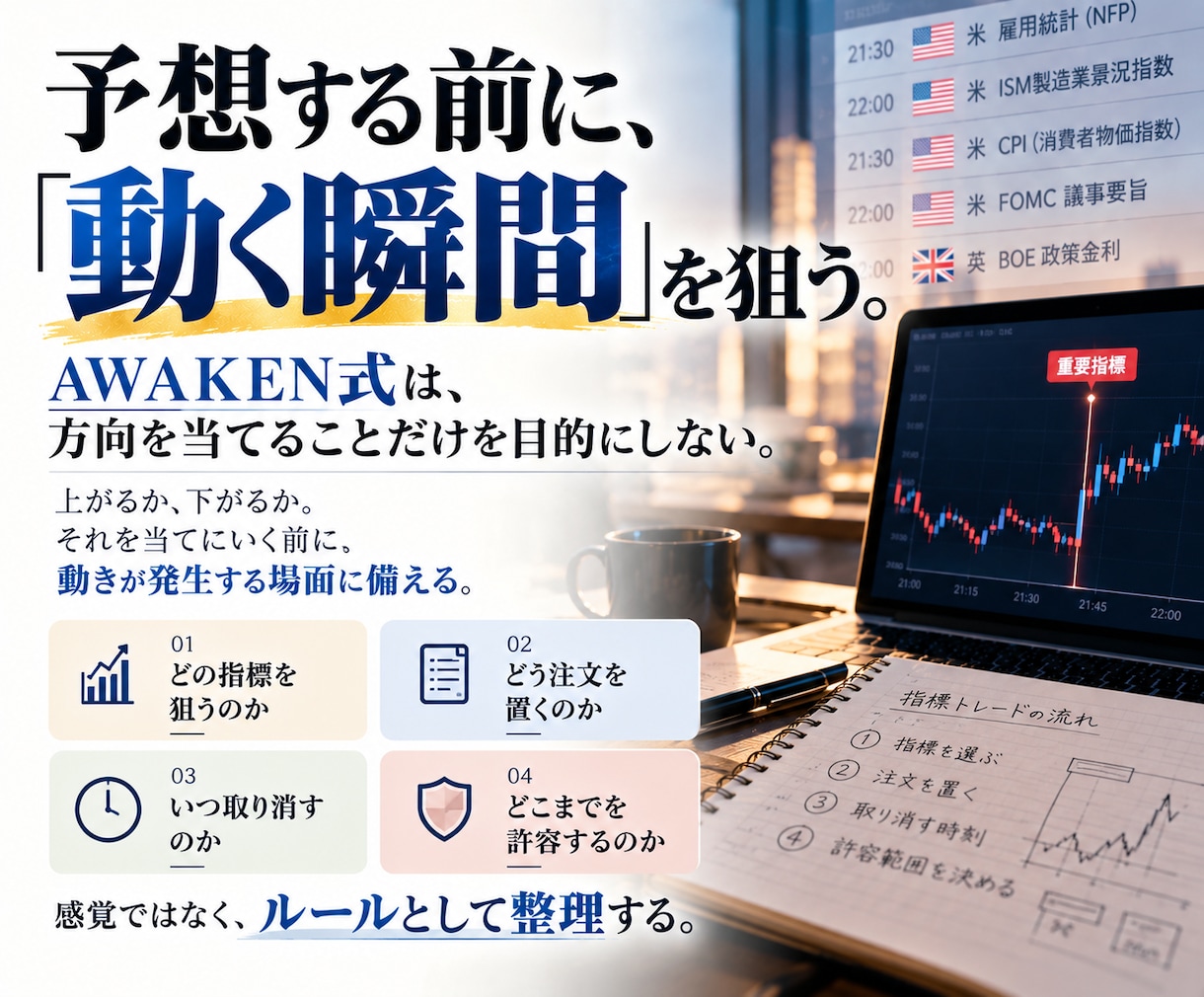 FX経済指標だけ狙う兼業トレード手法教えます 予想不要・チャート分析不要・張り付き不要｜発表の瞬間だけ狙う イメージ4