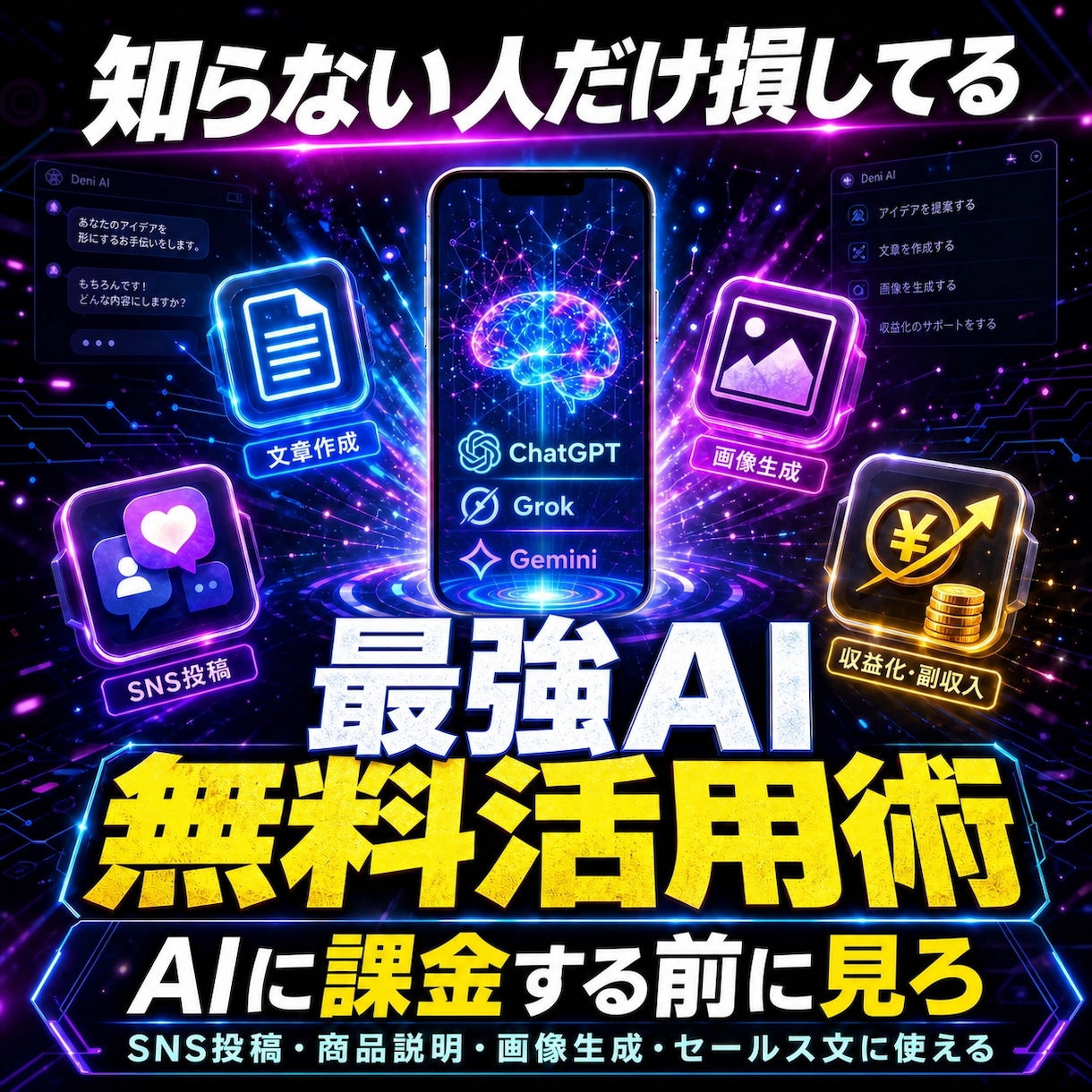 ChatGPTGeminiを無料で使う方法教えます 検索エンジンのようにガンガン使っても制限かかりません イメージ1