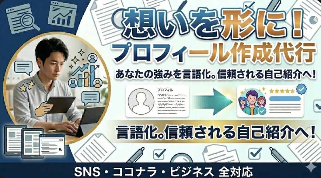 想いを形に！プロフィール作成を代行します 客観的な視点であなたの強みを言語化。信頼される自己紹介へ！ イメージ1