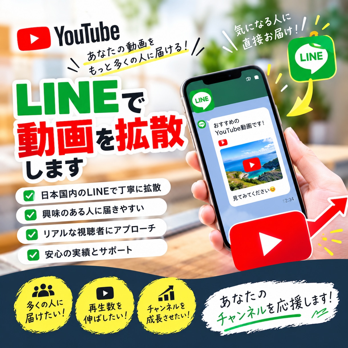 日本国内視聴者へYouTube動画拡散します +100再生増加！日本国内へ拡散してリアル視聴者を獲得！ イメージ1