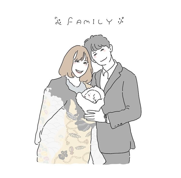 家族・夫婦イラスト描きます アイコン・待ち受け・ギフトカード・おうちでのインテリアにも♡ イメージ5