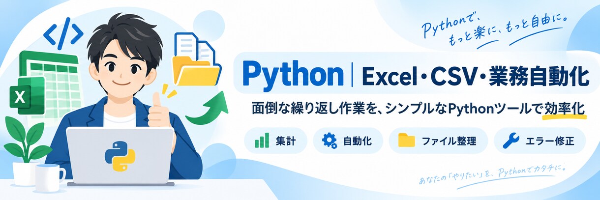 Excel・CSVの繰り返し作業を自動化します 面倒な集計・整形・転記をPythonで効率化 イメージ4