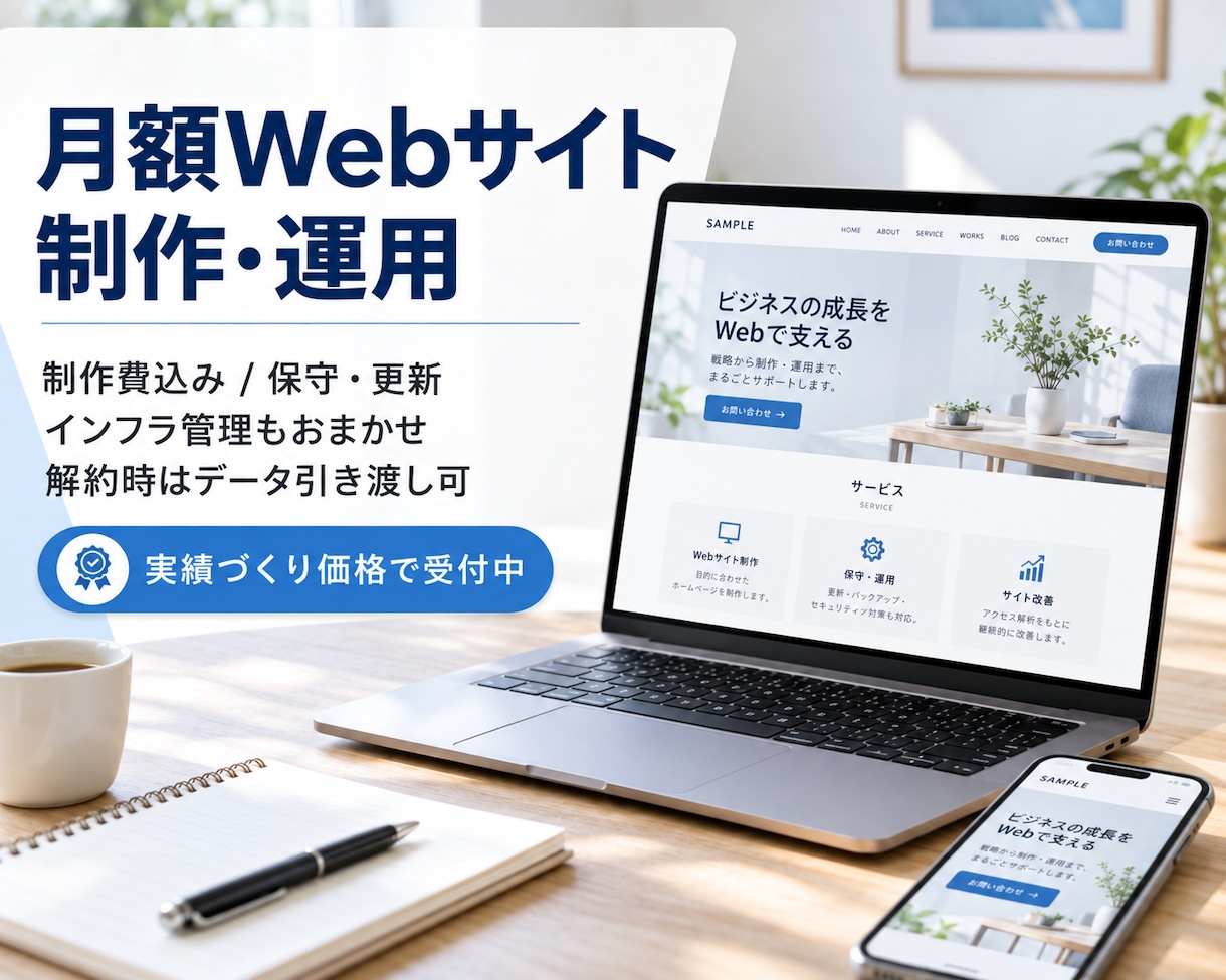 現役エンジニアが貴方のWebページを作成します 「伴走」「買い切り」、選べる2種類の料金プラン イメージ1