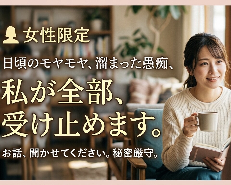 女性限定！溜め込んだモヤモヤ聞きます 営業マンで人妻の私が何でも聞きます イメージ1