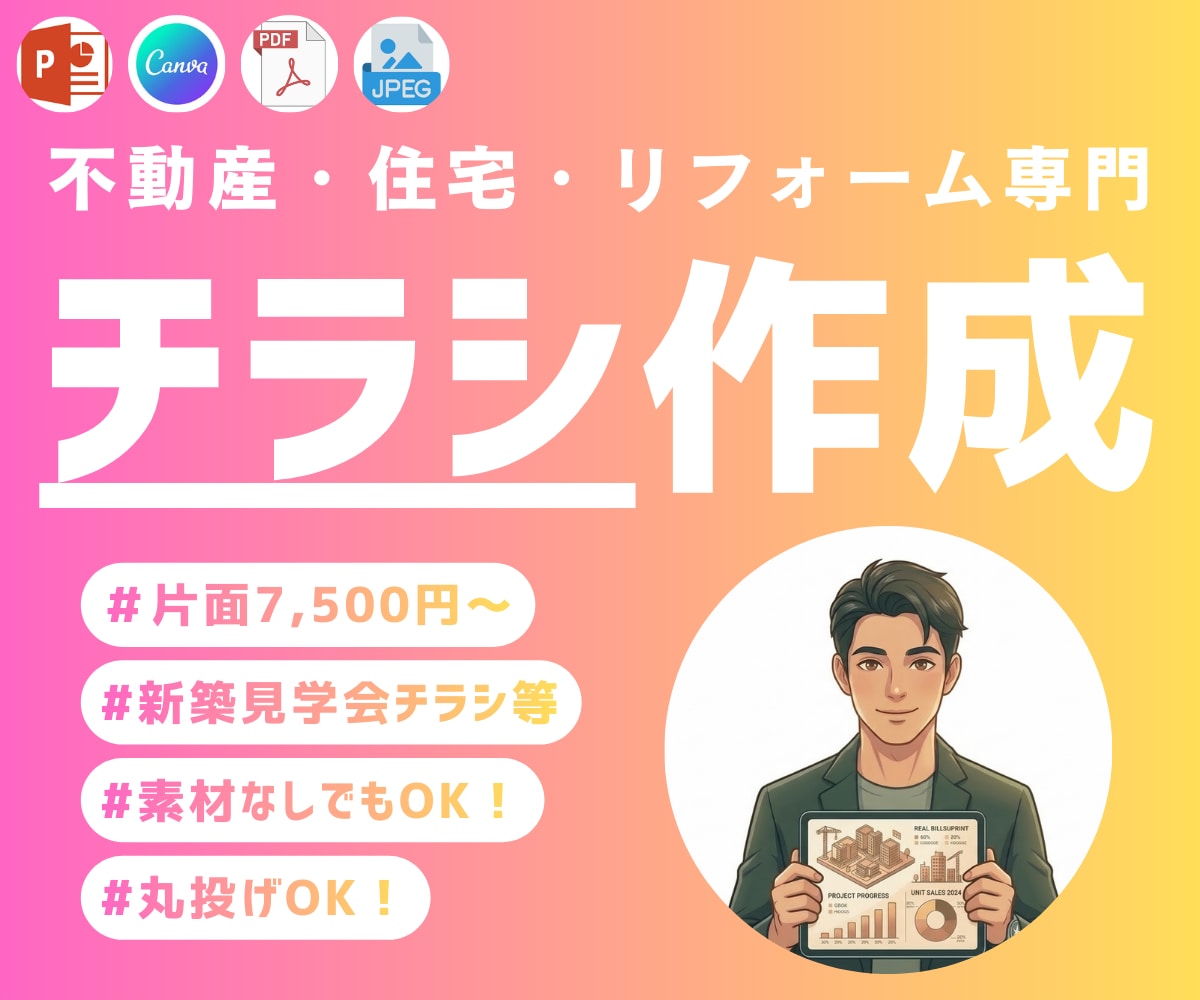 先着3名！不動産・工務店専用｜反響チラシ制作します 捨てられないチラシへ。原稿作成・案内図作成・法律対応も可。 イメージ1