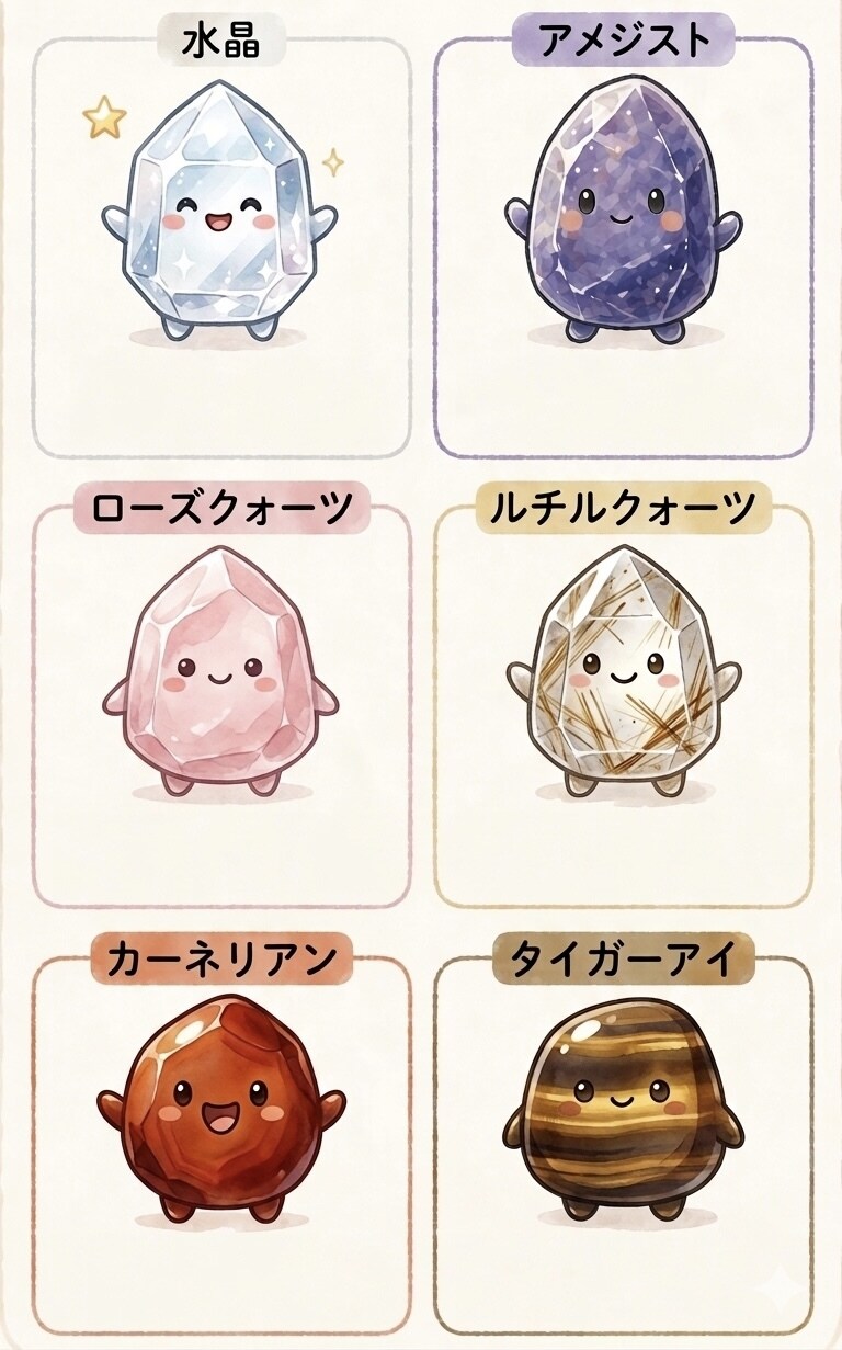 気になる石から今の本音を読み解き画像診断付きます モヤモヤを30種の石キャラが可愛いお守りメッセージに変えます イメージ3
