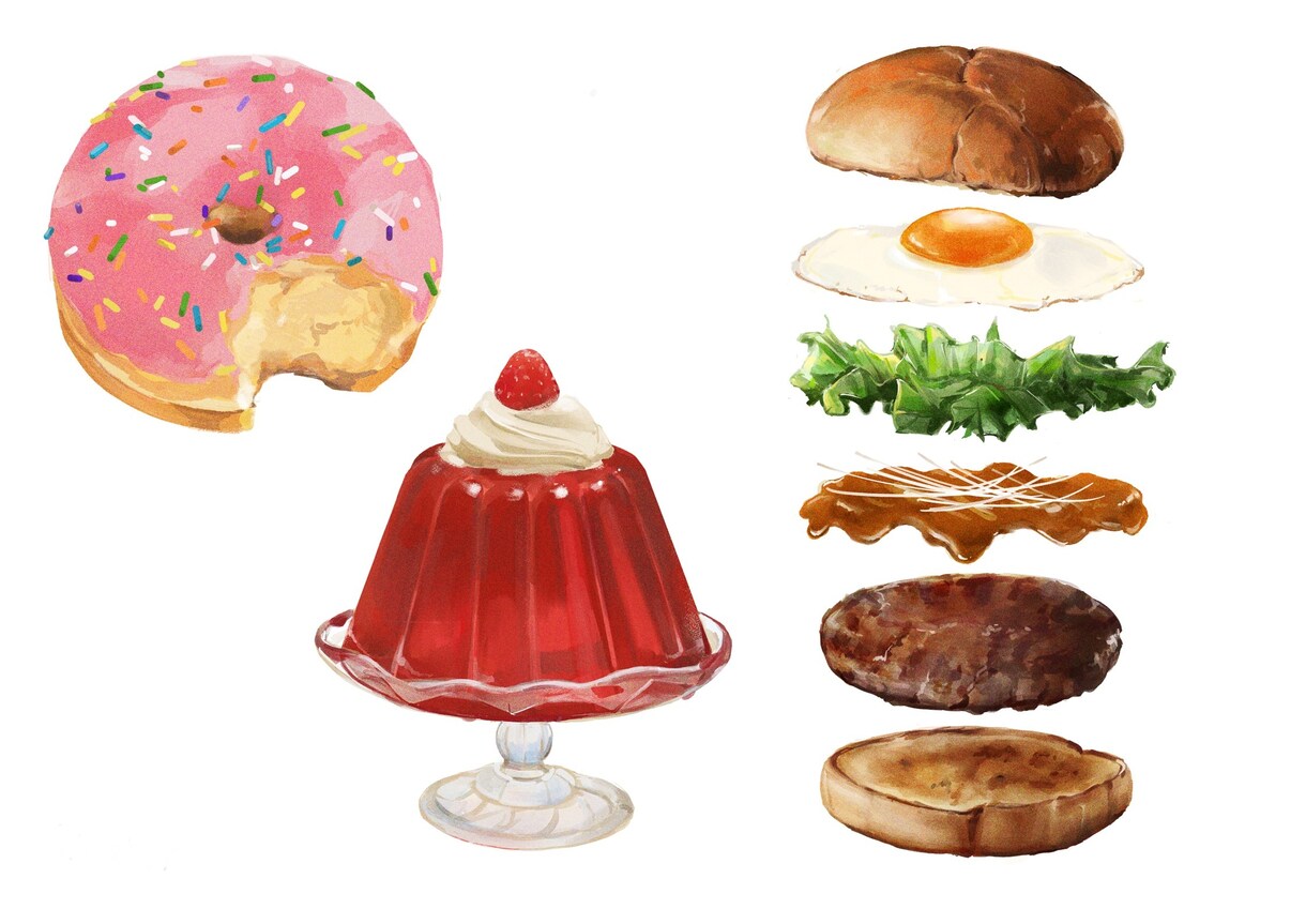 食べものイラスト、作成いたします リアルタッチな食べ物イラスト作成いたします イメージ1