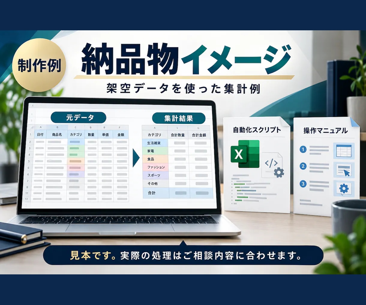 毎月3時間の手作業をボタン1つに変えます 繰り返す集計・転記を自動化します イメージ3