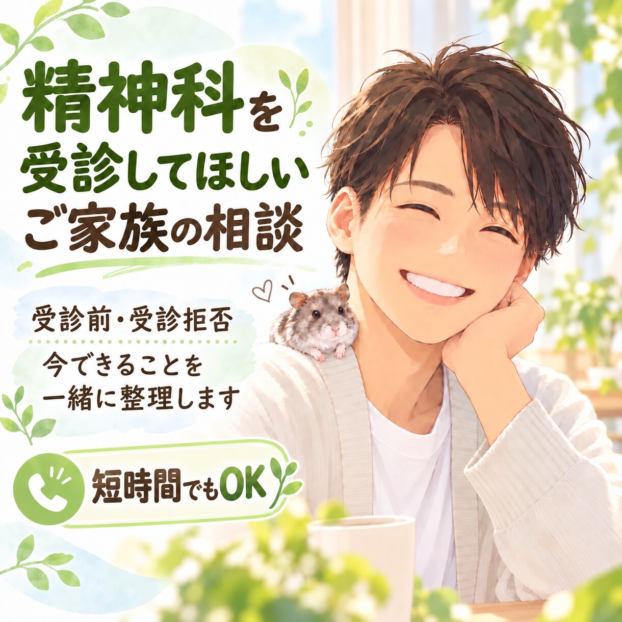 精神科を受診してほしいご家族の相談に乗ります 受診前・受診拒否、今できることを一緒に整理します イメージ1
