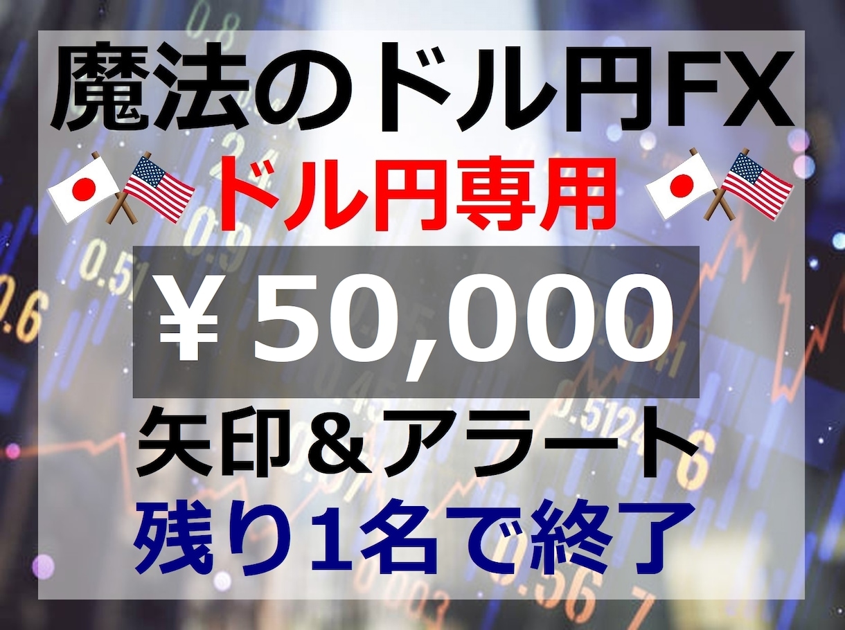 至高のトレード手法！『魔法のドル円FX』教えます エントリーチャンスが多い手法【50000円終了まで残り1名】 イメージ1