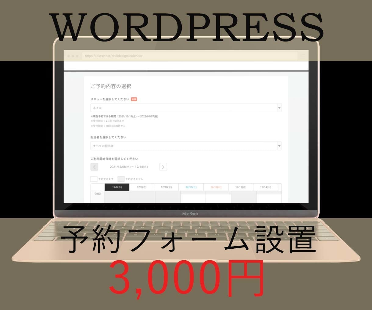 格安★ワードプレスの予約フォームお作りします 既存のWORDPRESSに予約フォームを設置します イメージ1