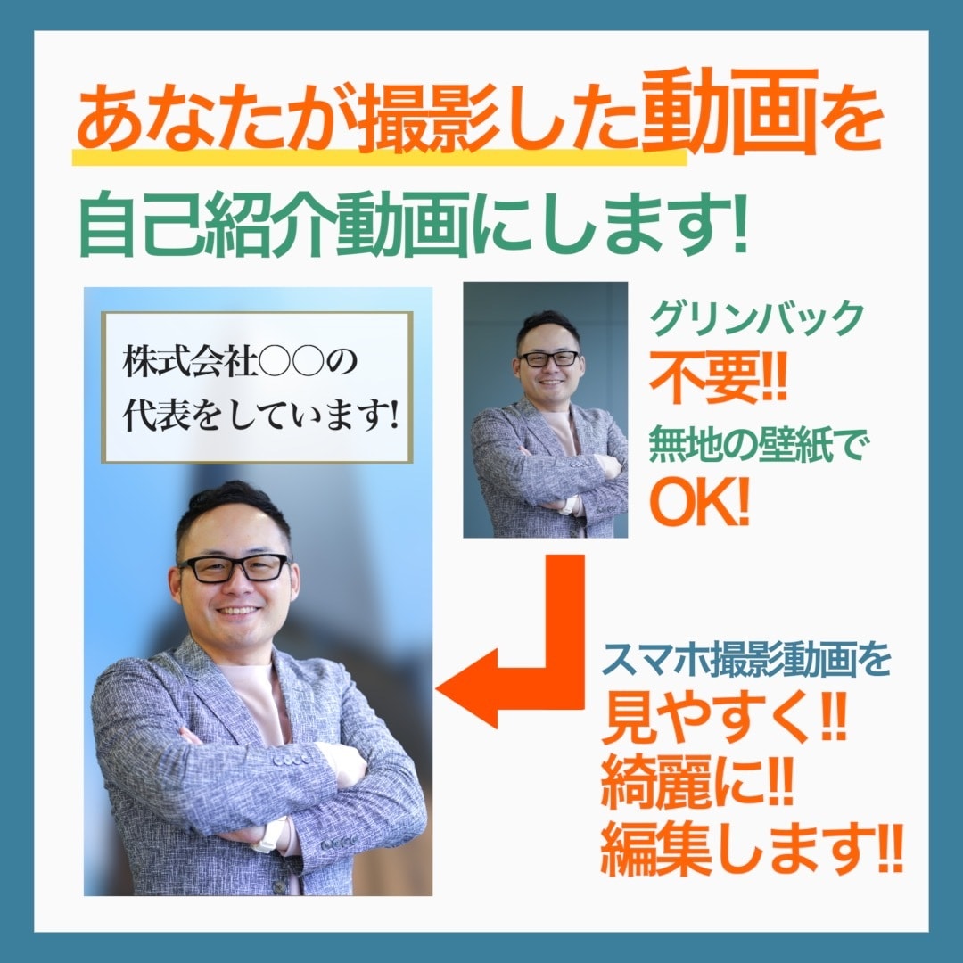 自己紹介動画を編集します 動画で自分をPR♪初対面の方にもわかりやすいPR動画！ イメージ2