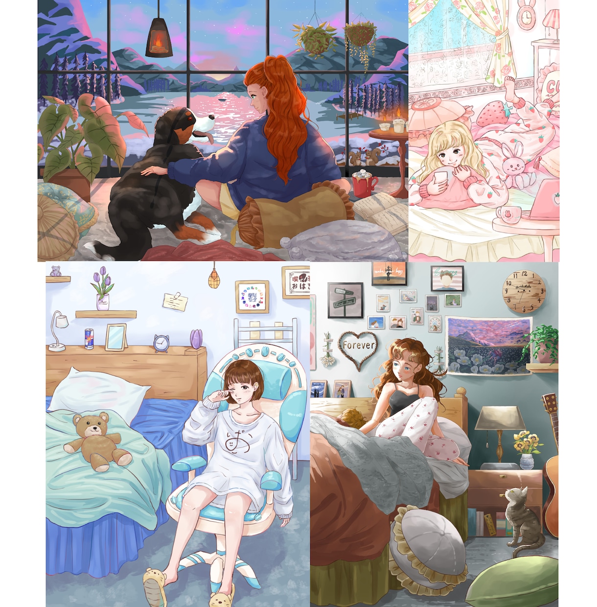 おしゃれで雰囲気のある背景イラスト描きます ヘッダー画像や挿絵、配信背景、書籍の表紙デザインに！ イメージ7