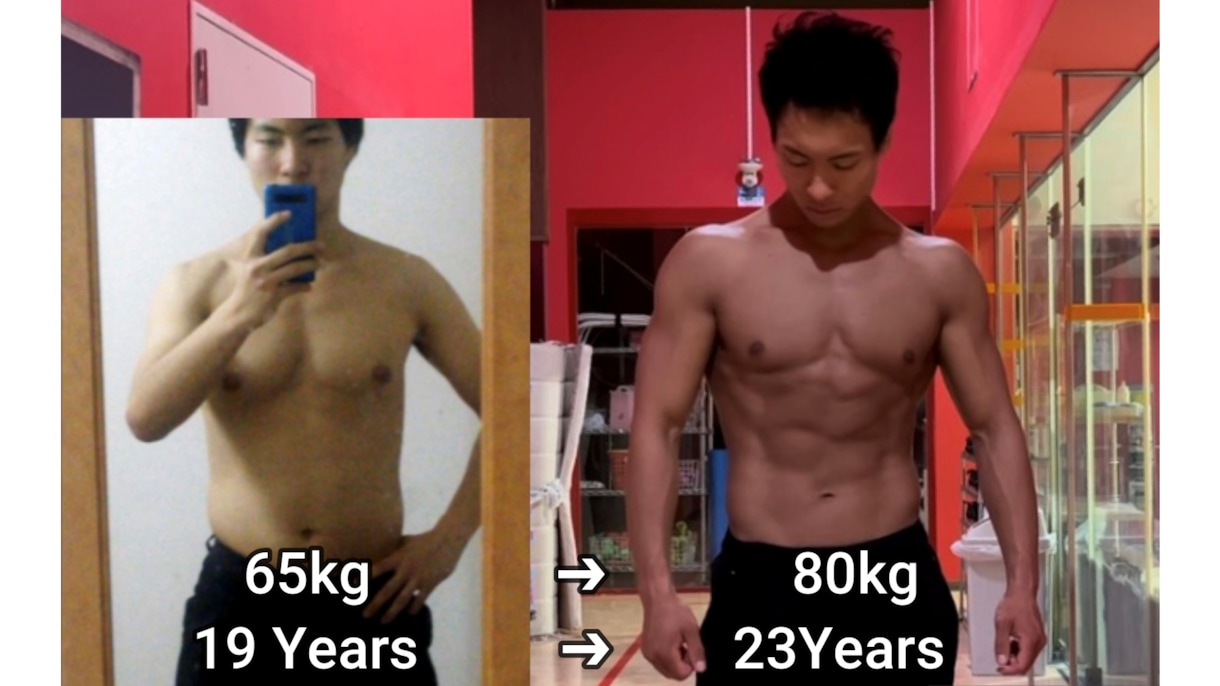 男性限定！3ヶ月で理想の体作りサポートします 筋トレ、食事メニューの作成トレーニングフォームの指導 イメージ1