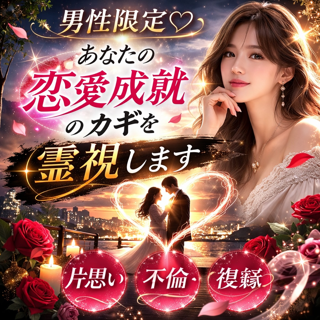 男性限定♡あなたの恋愛成就のカギを霊視します 【あの人は運命の人?恋愛・両思い・片思い・浮気・復縁.不倫♡ イメージ1