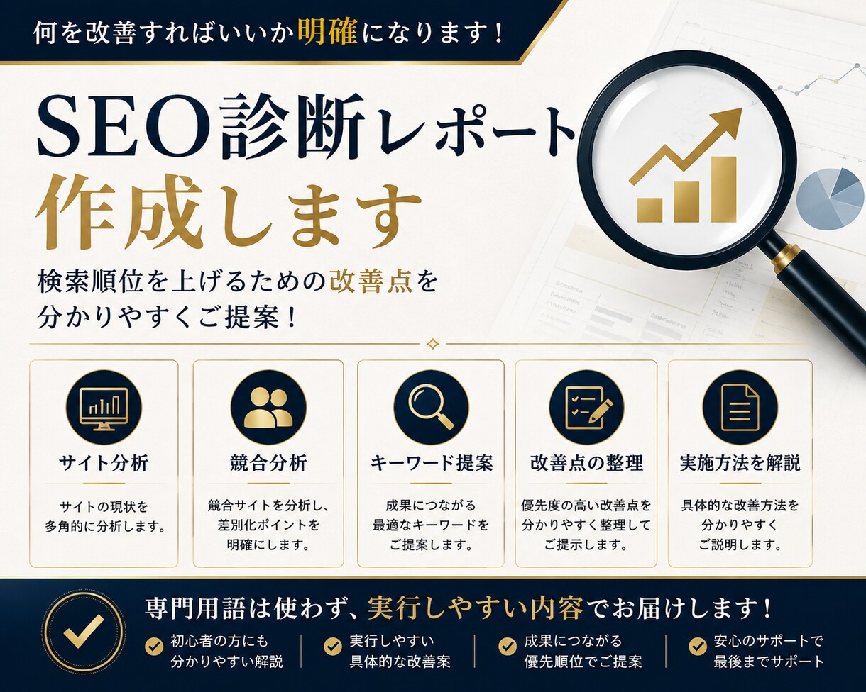 先着10名限定！SEO診断レポートを作成します 改善点を整理し分かりやすくご提案 イメージ1