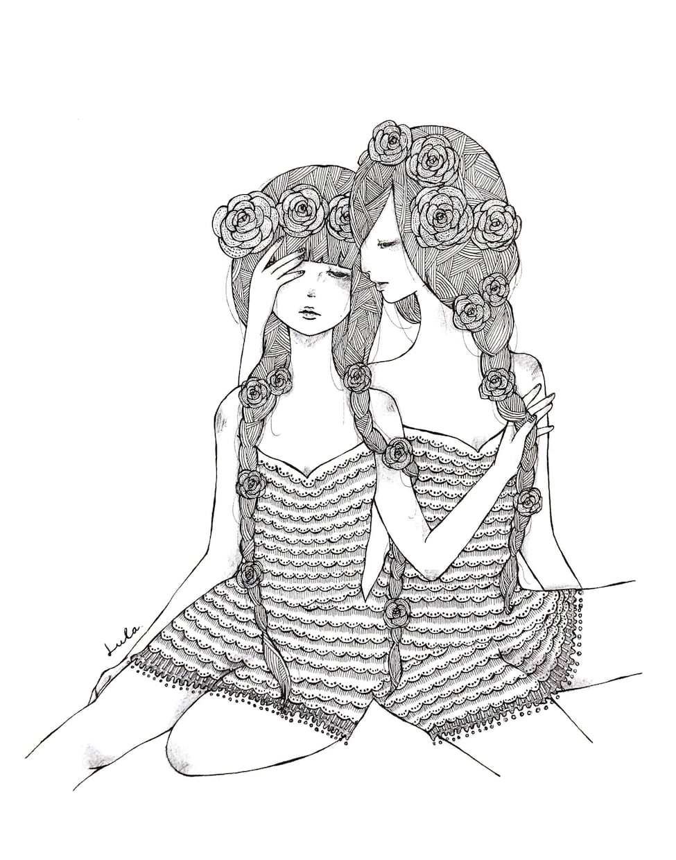 繊細なタッチのイラストを描きます 女の子の緻密なイラスト描きます！ イメージ6