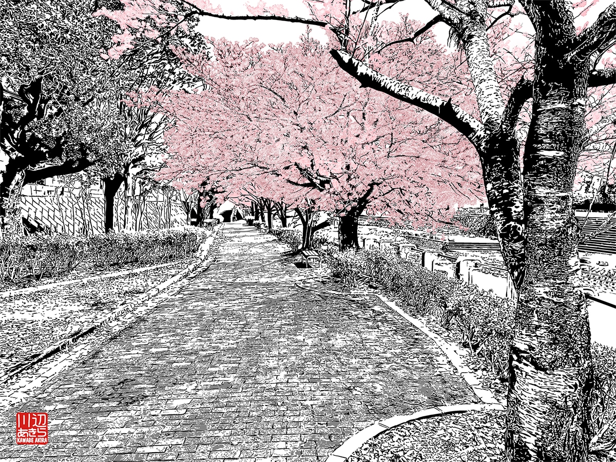 風景を白黒メイン（カラーOK◎）でお描きします 名所・旧跡・町並み・日常の景色を漫画の背景チックに描きます イメージ5