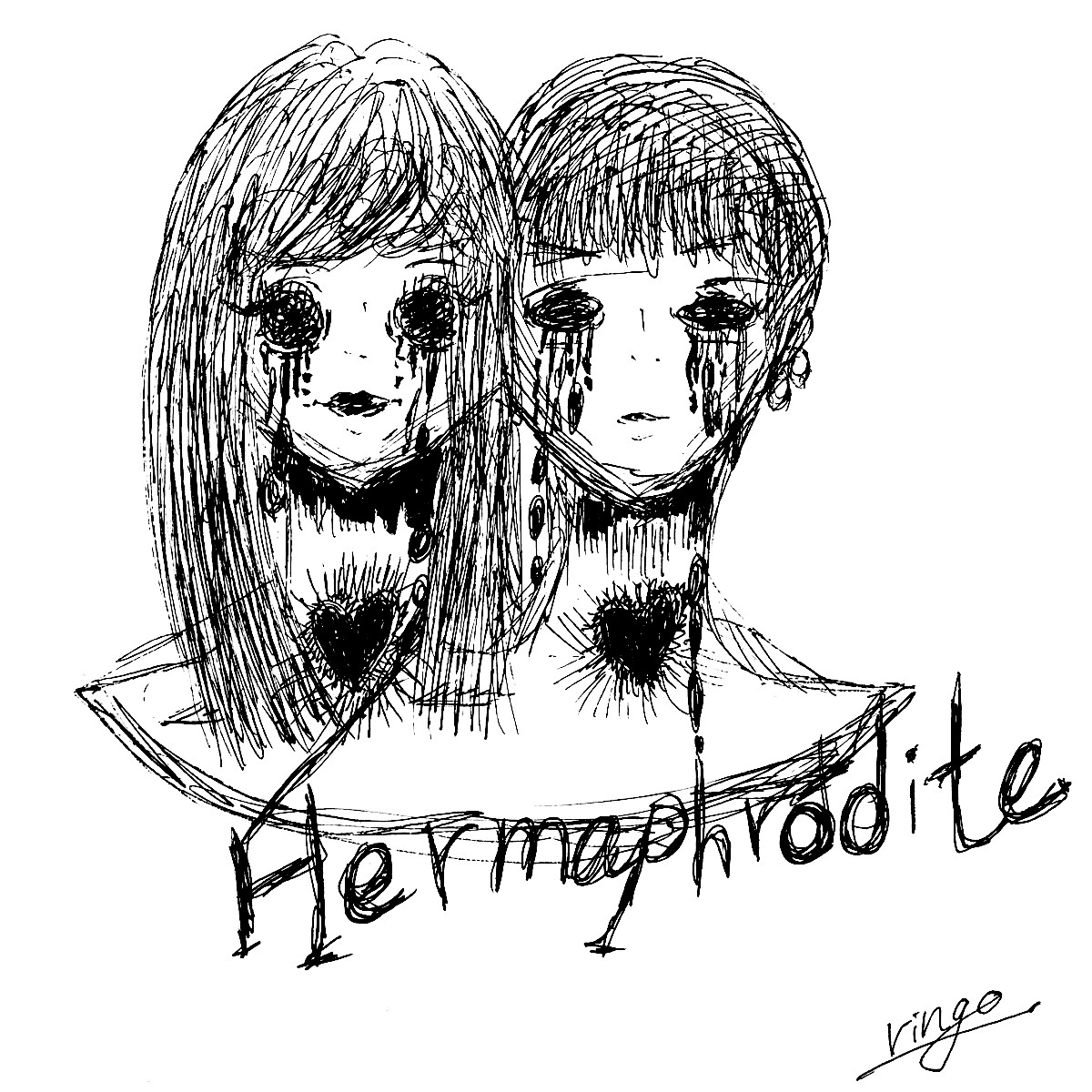 ペン画SNS用アイコンやヘッダー描きます 病み可愛いがお好きな方へまた、アイコンをお探しの方へ イメージ5