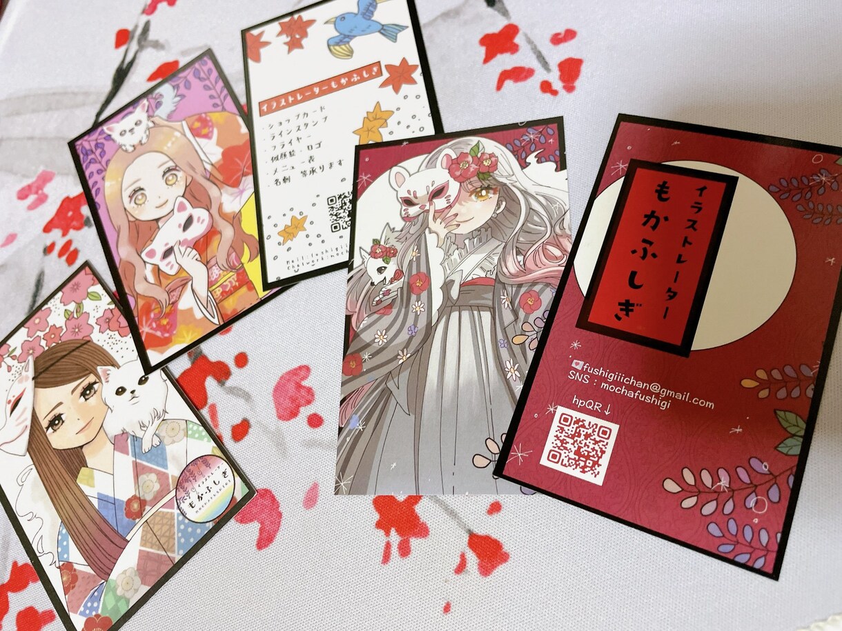 似顔絵付き名刺、ショップカード作製します シンプルや、個性的な名刺等　オーダー承ります！ イメージ6