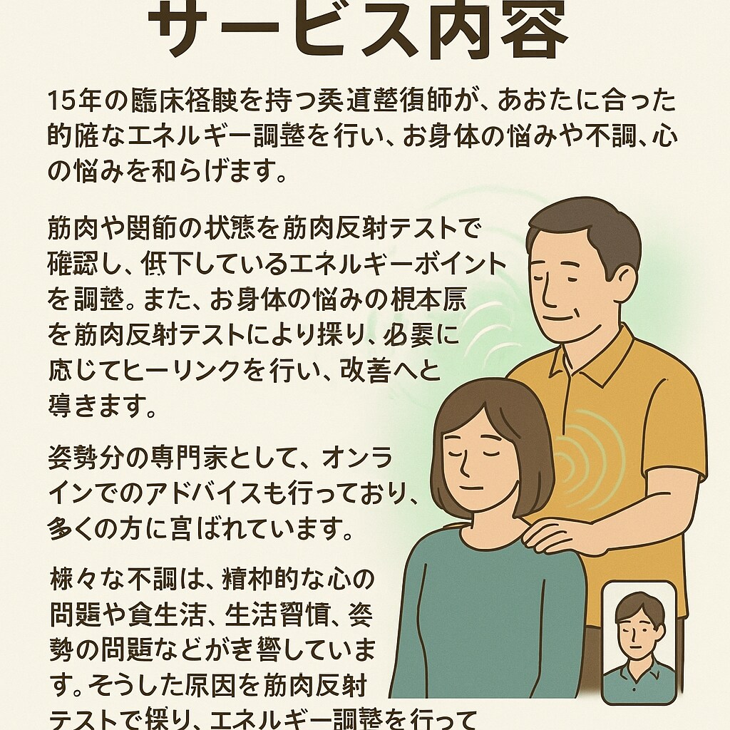 関節の専門家がツボ、経絡をヒーリングします 関節の専門家！柔整師が行うエネルギーを使った！エネルギー調整 イメージ3